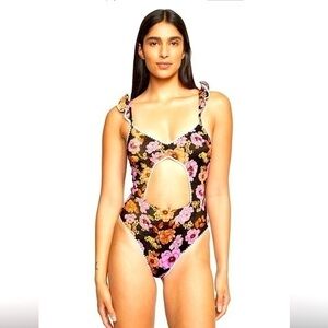 Victoria's Secret Swim Ruffle Boho Swimsuit with Crochet Trim‎ Size XL